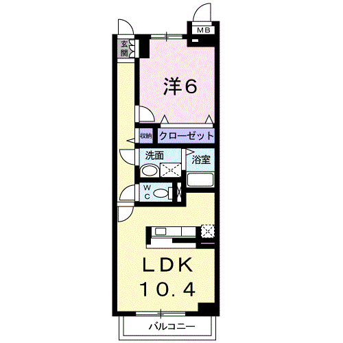 岡山市北区七日市西町のマンションの間取り