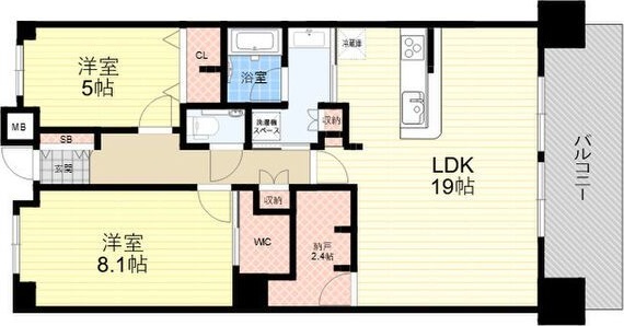 大阪市此花区島屋のマンションの間取り