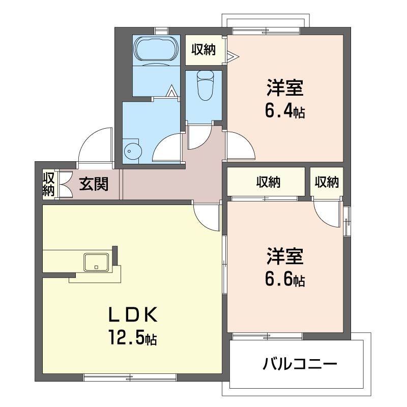 SHM　シティーハウス　天神山　Ｃの間取り