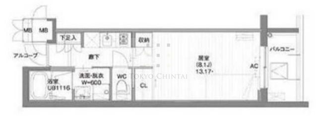 新宿区新宿のマンションの間取り