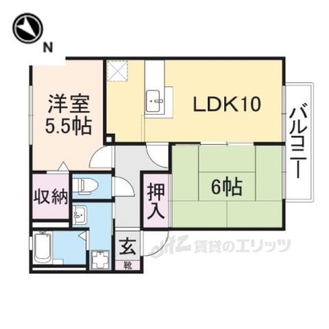 彦根市城町のアパートの間取り