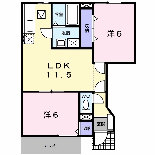 津山市河面のアパートの間取り