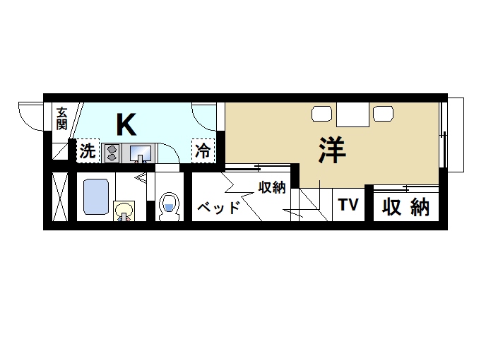 天理市田井庄町のアパートの間取り