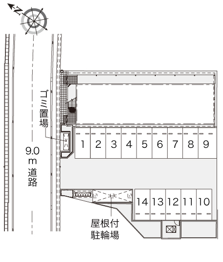 【レオパレスセルリアンの駐車場】