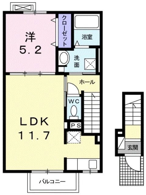 大和市中央林間西のアパートの間取り