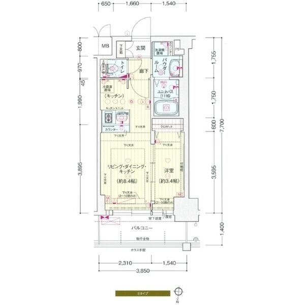 プレサンス新大阪ジェイズの間取り