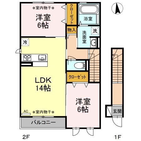 アヴァンス柳原　Ａの間取り