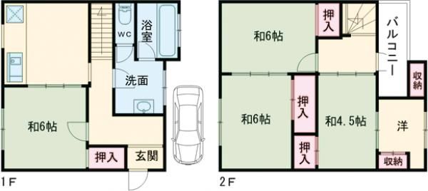 八阪町戸建の間取り写真
