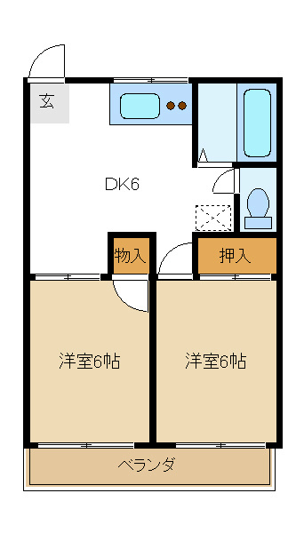 サンセリテ朝山（マンスリーマンション）の間取り