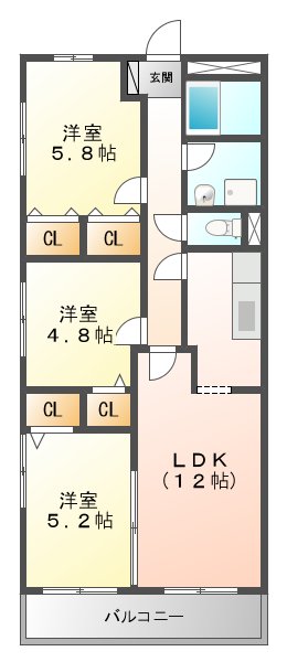 ダイヤモンドシャワーの間取り