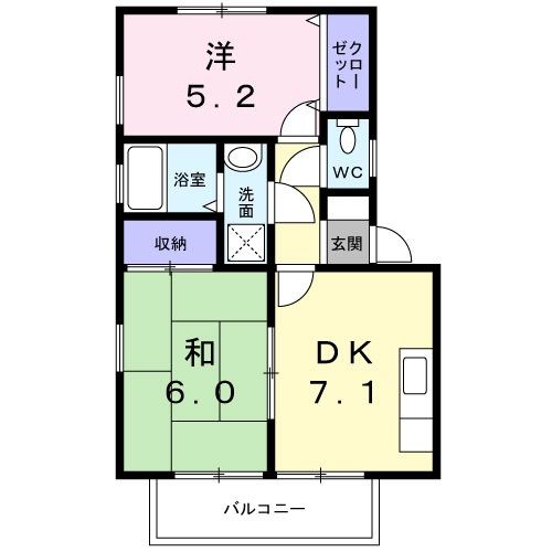 フォブールかざしヶ丘Ｅの間取り