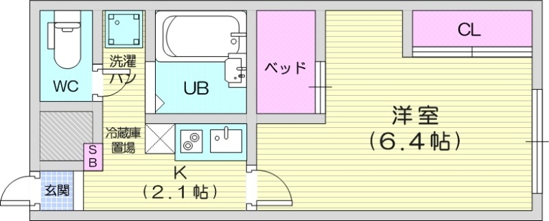 札幌市北区篠路九条のアパートの間取り