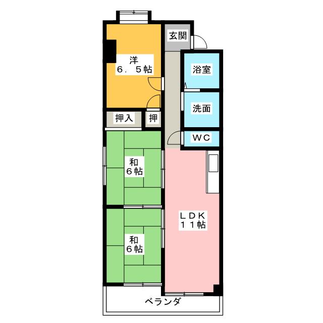 サンハイツ赤城の間取り