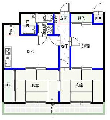 神戸市西区枝吉のマンションの間取り