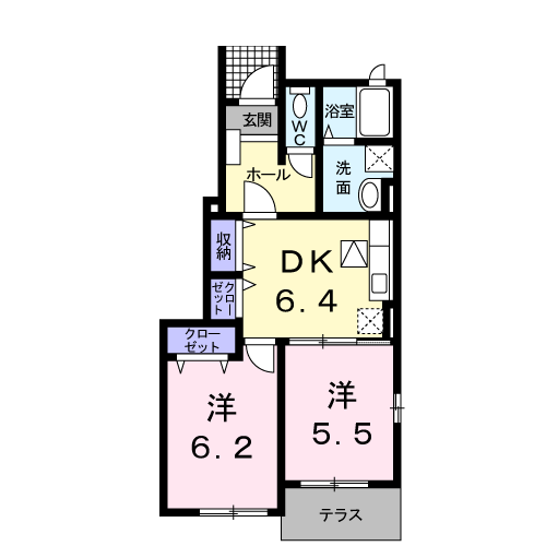 プラシードＢの間取り