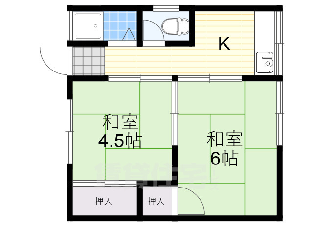 若草荘Bの間取り