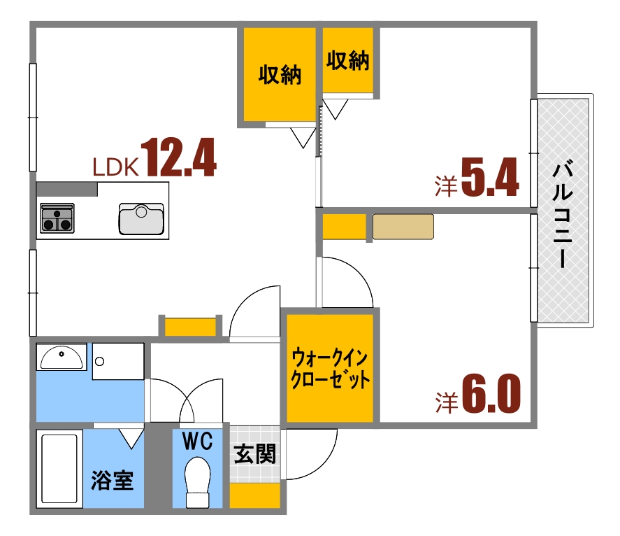 呉市天応東久保のアパートの間取り