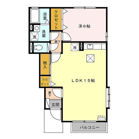 クレセント朝日　壱番館の間取り