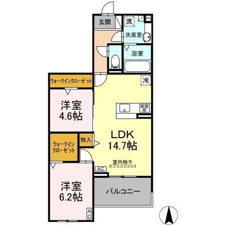 名古屋市中村区八社のアパートの間取り