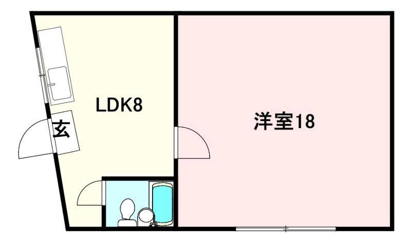 東温市北方のマンションの間取り