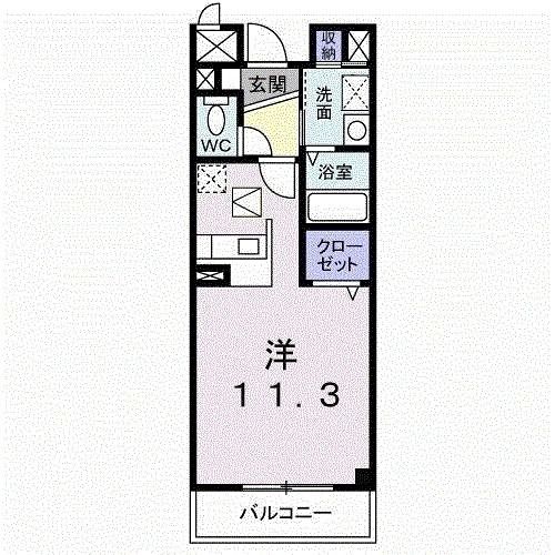 つくばみらい市絹の台のアパートの間取り