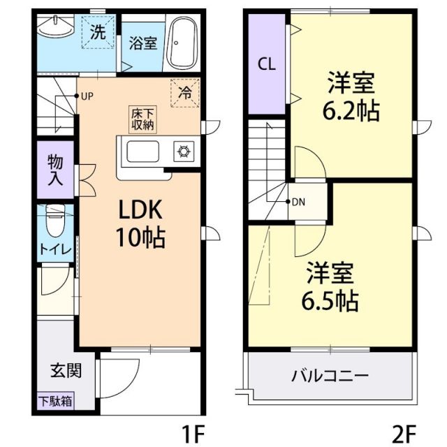 潮来市日の出のアパートの間取り