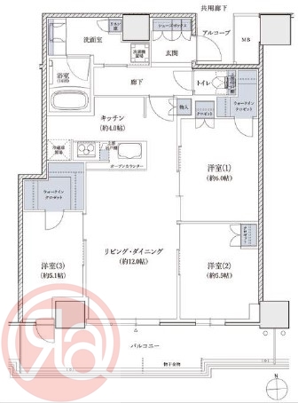 シエリアタワー大阪堀江の間取り