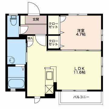 カーサまつかわ　Ａ棟の間取り