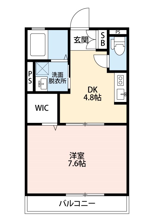 北九州市小倉南区北方のアパートの間取り