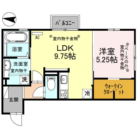 金沢市観音堂町のアパートの間取り