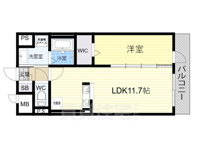 香芝市穴虫のマンションの間取り