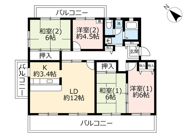 ＵＲ高の原駅東第２の間取り