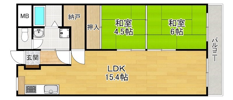 枚方ハイツ９号棟の間取り