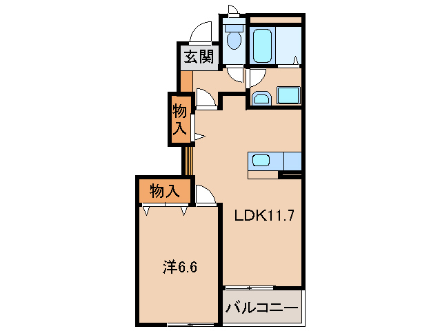 岩出市相谷のアパートの間取り