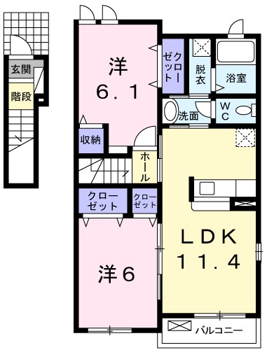 メゾンミルフィーユ　Ｃの間取り