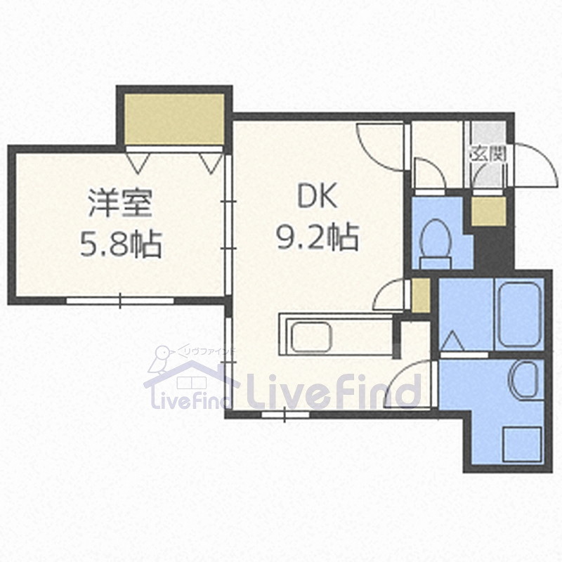 【札幌市豊平区美園一条のマンションの間取り】