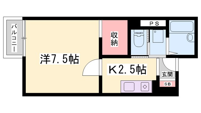 加西市北条町横尾のアパートの間取り