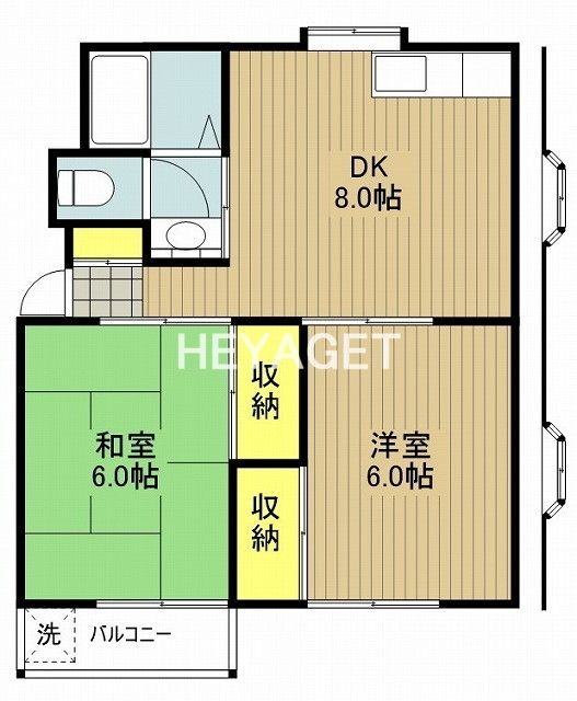 日野市大字石田のアパートの間取り