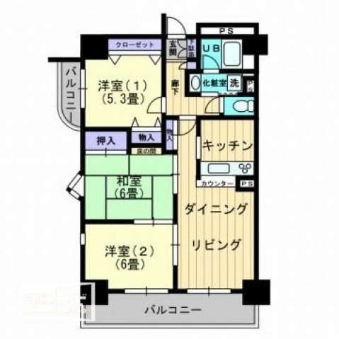 ダイアパレスロワイヤル栗林公園の間取り