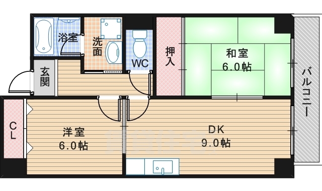 松原市天美東のマンションの間取り