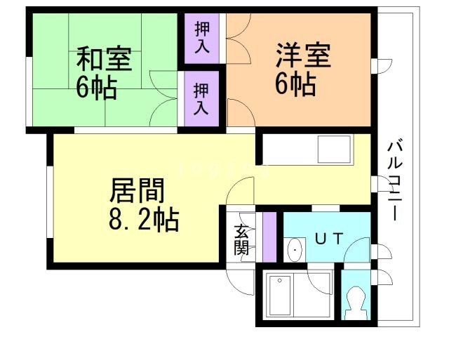 石狩郡当別町西町のアパートの間取り