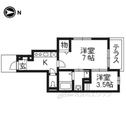 京都市南区吉祥院石原西町のアパートの間取り