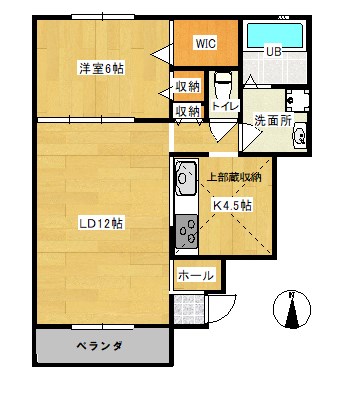 八尾市西山本町のアパートの間取り