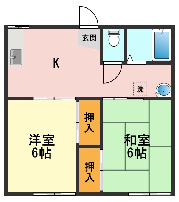 江戸川区一之江のアパートの間取り