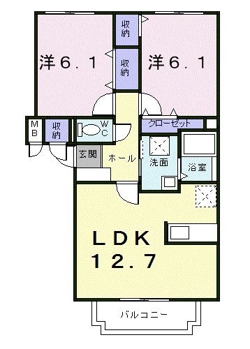 旭川市神楽岡九条のマンションの間取り