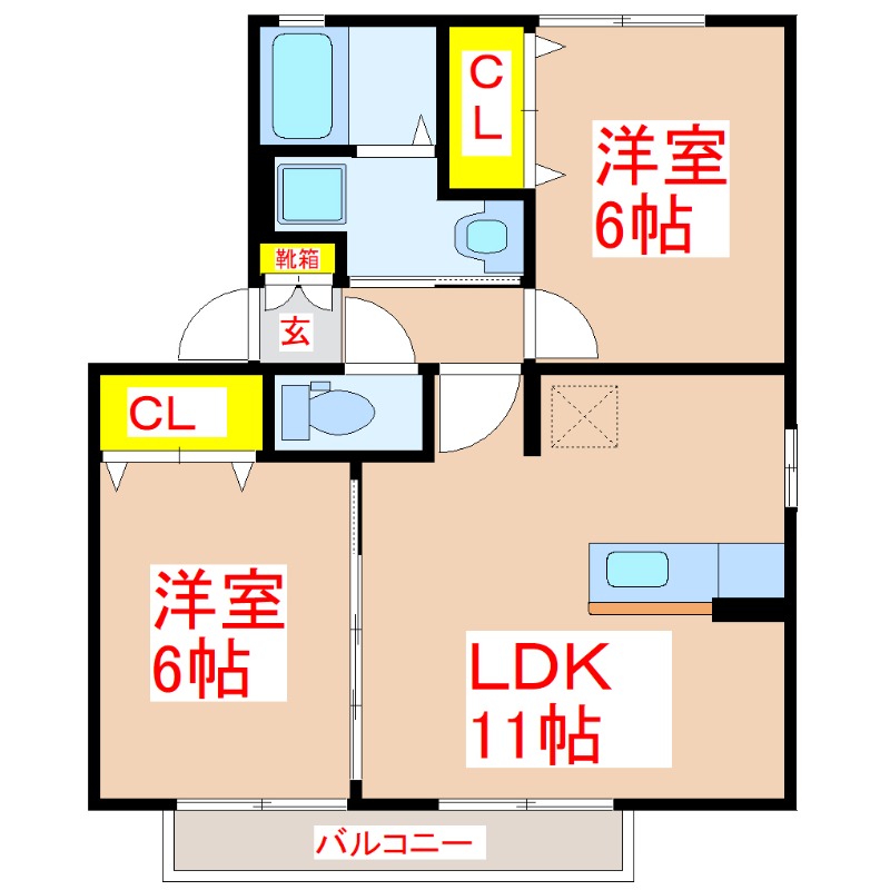 スカイフラワーIV　Ｂ棟の間取り