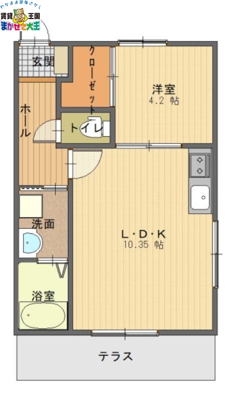 【長崎市石神町のアパートの間取り】