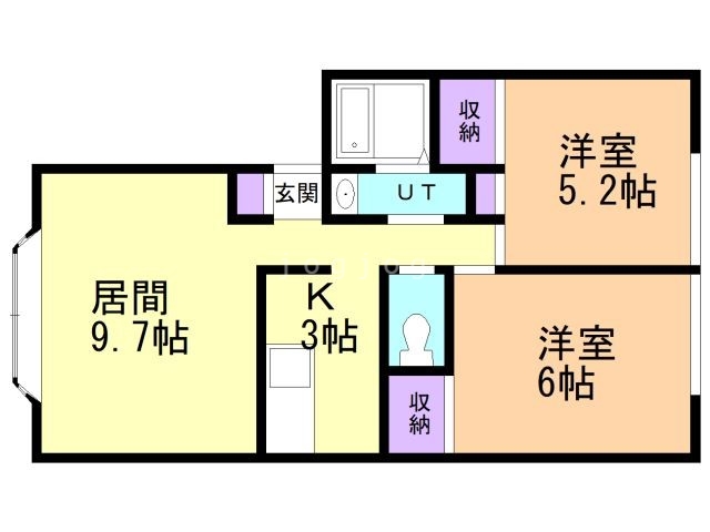 札幌市北区篠路四条のアパートの間取り