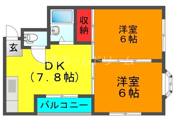 守口市神木町のマンションの間取り