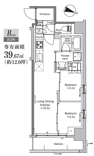 PROUD FLAT三越前EASTの間取り